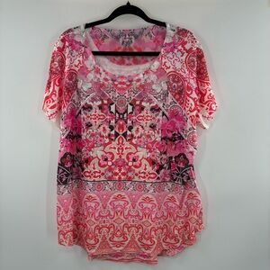 3For$20 Style & Co Women's Pink Paisley  Patterned Top size: 2X
